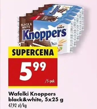 Biedronka Wafelek black & white Knoppers oferta