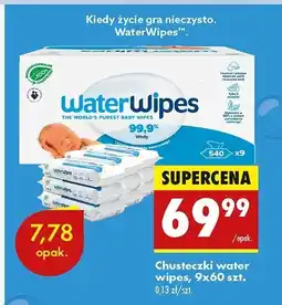 Biedronka Chusteczki nawilżane czystą wodą Waterwipes oferta