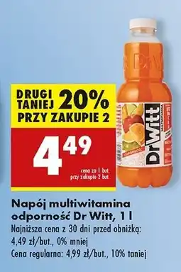 Biedronka Napój odporność multiwitamina Dr Witt Premium oferta