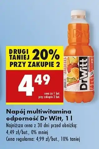 Biedronka Napój odporność multiwitamina Dr Witt Premium oferta