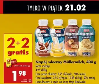 Biedronka Napój mleczny white choco cookies Mullermilch Limited oferta