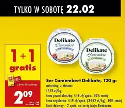 Biedronka Ser camembert z ziołami Delikate oferta