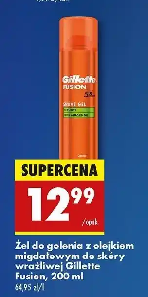 Biedronka Żel do golenia dla skóry wrażliwej Gillette Fusion oferta