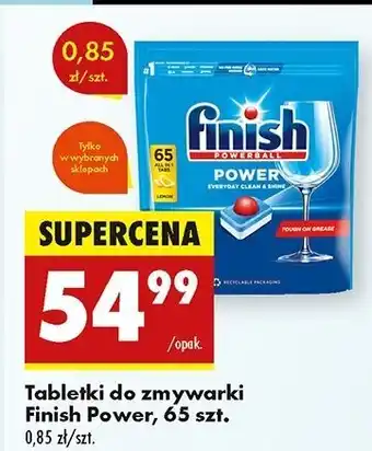 Biedronka Tabletki do zmywarki lemon Finish Power All In 1 oferta