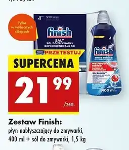 Biedronka Sól do zmywarek + płyn nabłyszczania Finish Special Salt oferta