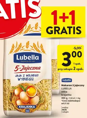 Intermarche Makaron 5-jaj krajanka Lubella Jajeczna oferta