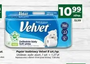 Społem Velvet Papier toaletowy delikatnie biały 8 rolek oferta