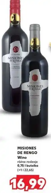 Kaufland Wino Misiones De Rengo Carmenere oferta