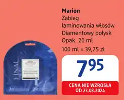 dm drogerie markt Marion Zabieg laminowania włosów Diamentowy połysk oferta