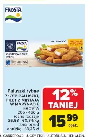 Carrefour Złote paluszki rybne Frosta oferta