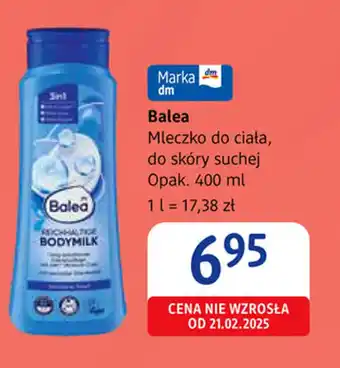 dm drogerie markt Balea Mleczko do ciała, do skóry suchej oferta