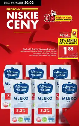 Biedronka Mleko 3.2% Mleczna dolina oferta