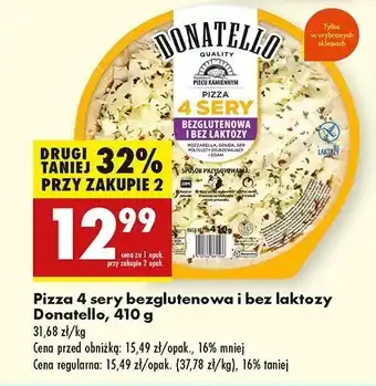 Biedronka Pizza 4 sery bez laktozy i glutenu Donatello pizza oferta