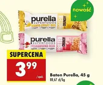 Biedronka Baton truskawkowa beza Purella superfoods Purella food oferta