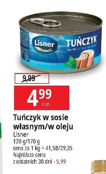 E.Leclerc Tuńczyk w kawałkach oleju Lisner oferta