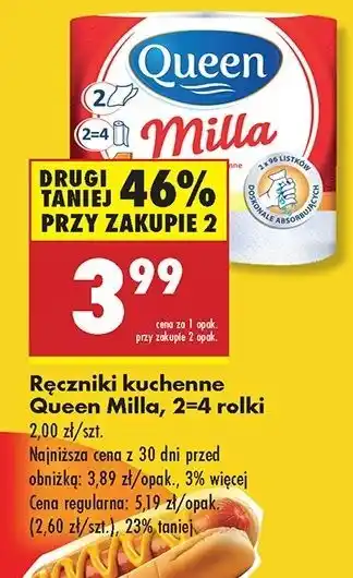 Biedronka Ręcznik kuchenny 96 listków Queen Milla oferta