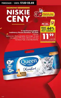 Biedronka Papier toaletowy komfort Queen oferta