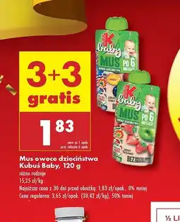 Biedronka Mus jabłko-truskawka Kubuś Baby oferta