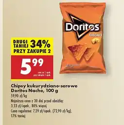 Biedronka Chipsy kukurydziane o smaku serowym Doritos oferta