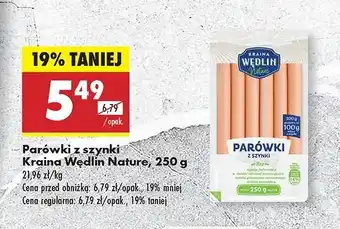 Biedronka Parówki z szynki Kraina Wędlin Nature oferta