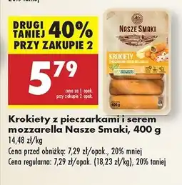 Biedronka Krokiety z pieczarkami i serem mozzarella Nasze Smaki oferta