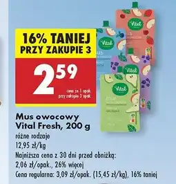 Biedronka Mus truskawka Vital Fresh oferta