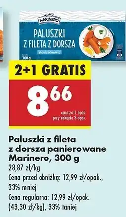 Biedronka Paluszki z fileta dorsza panierowane Marinero oferta