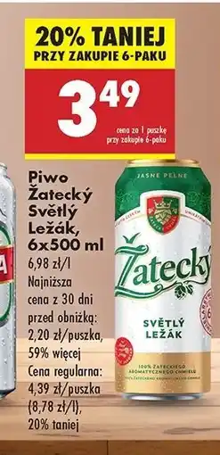 Biedronka Piwo Zatecky Svetly Lezak oferta