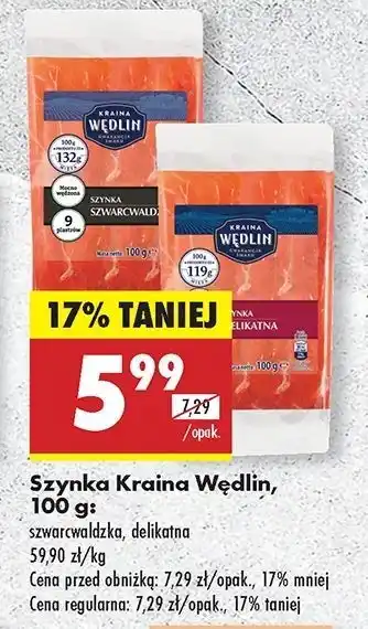 Biedronka Szynka delikatna Kraina Wędlin oferta