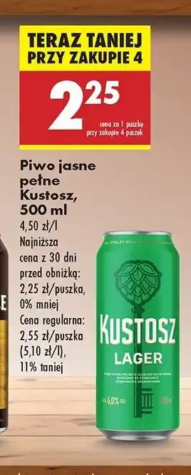 Biedronka Piwo Kustosz Lager oferta