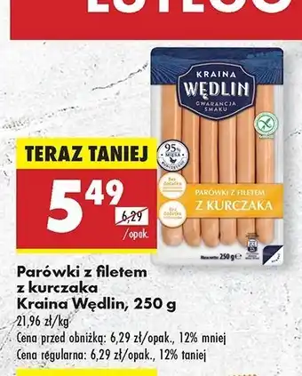 Biedronka Parówki z filetem kurczaka Kraina Wędlin oferta