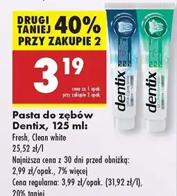 Biedronka Pasta do zębów mouthwash fresh Dentix oferta