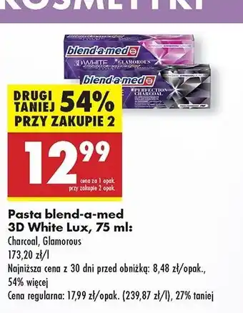 Biedronka Pasta do zębów perfection charcoal Blend-A-Med 3D White Luxe oferta