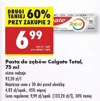 Biedronka Pasta do zębów original Colgate Total oferta