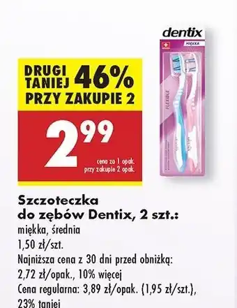 Biedronka Szczoteczka do zębów flexible średnia Dentix oferta