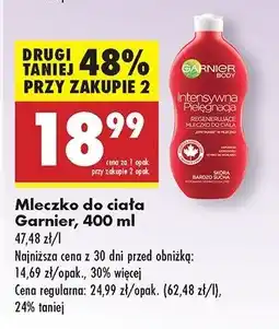 Biedronka Mleczko do ciała intensywna pielęgnacja Garnier Body oferta