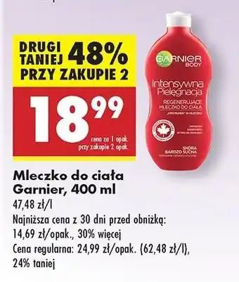 Biedronka Mleczko do ciała intensywna pielęgnacja Garnier Body oferta