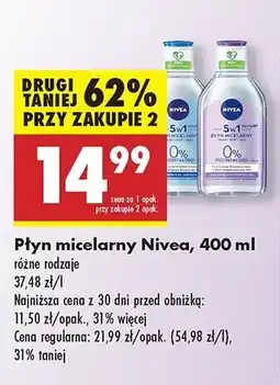 Biedronka Płyn micelarny formuła 5w1 cera wrażliwa i nadwrażliwa Nivea Micellair oferta