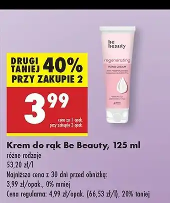 Biedronka Krem do rąk regenerujący Be Beauty Care oferta