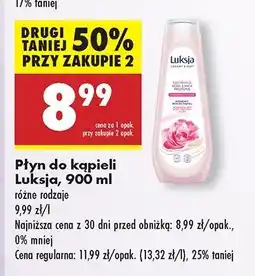 Biedronka Płyn do kąpieli róża i proteiny mleka Luksja Creamy & Soft oferta