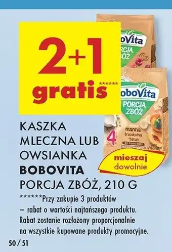 Biedronka Kaszka mleczna manna bananowo-brzoskwiniowa Bobovita Porcja Zbóż oferta