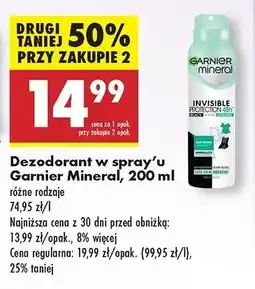 Biedronka Dezodorant black-white colors Garnier Mineral Invisible oferta