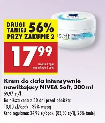 Biedronka Krem do twarzy i ciała intensywnie nawilżający Nivea Soft oferta