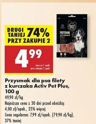 Biedronka Przysmak dla psa filety z kurczaka Activ Pet oferta