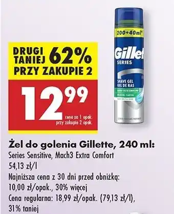 Biedronka Żel do golenia extra comfort Gillette Mach3 oferta