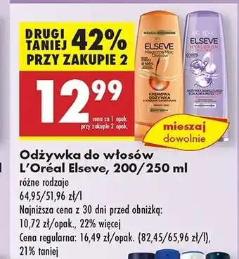 Biedronka Odżywka do włosów L'oreal Elseve Hyaluron Plump oferta