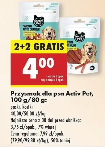 Biedronka Kostki dla psa z wapnem drobiowe Activ Pet oferta