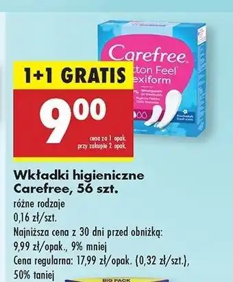 Biedronka Wkładki cotton flexiform Carefree oferta