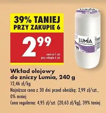 Biedronka Wkład olejowy do zniczy 240 g 96 h Lumia oferta