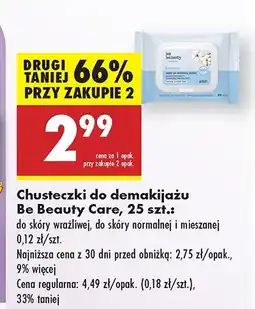 Biedronka Chusteczki do demakijażu sensitive Be Beauty Care oferta